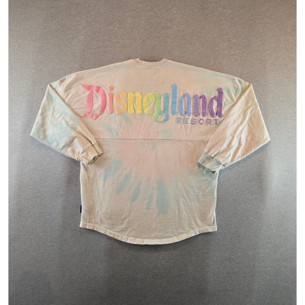 Disney Spirit Jersey Unisex Small Pastel Tie Dye Rainbow Glitter Disneyland Logo